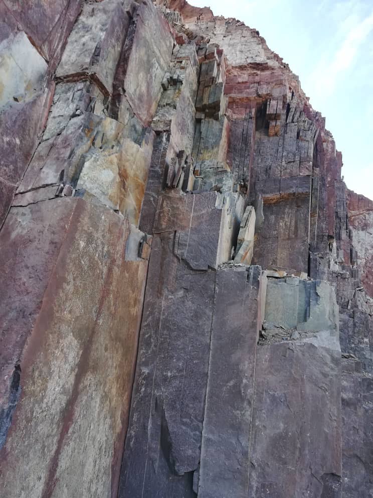 Porphyry stone quarry with natural surface