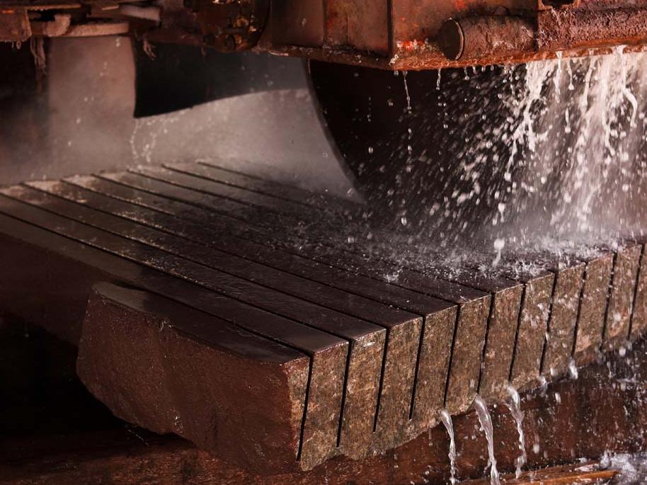 Polishing porphyry stone