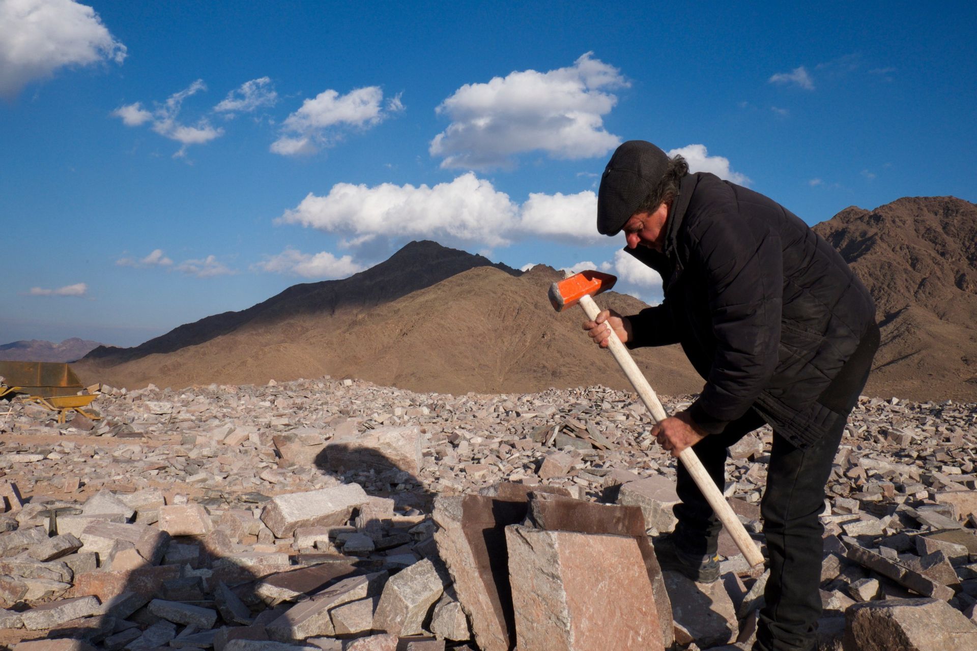 Man working in the porphyry mines